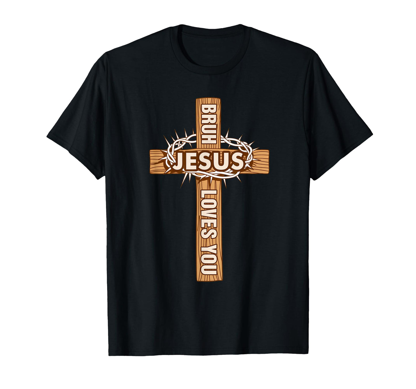 Religious Christian Boys Teens Kids Bruh Jesus Loves You T-Shirt