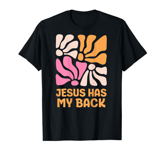 Jesus has my back kids boho Christian girls T-Shirt