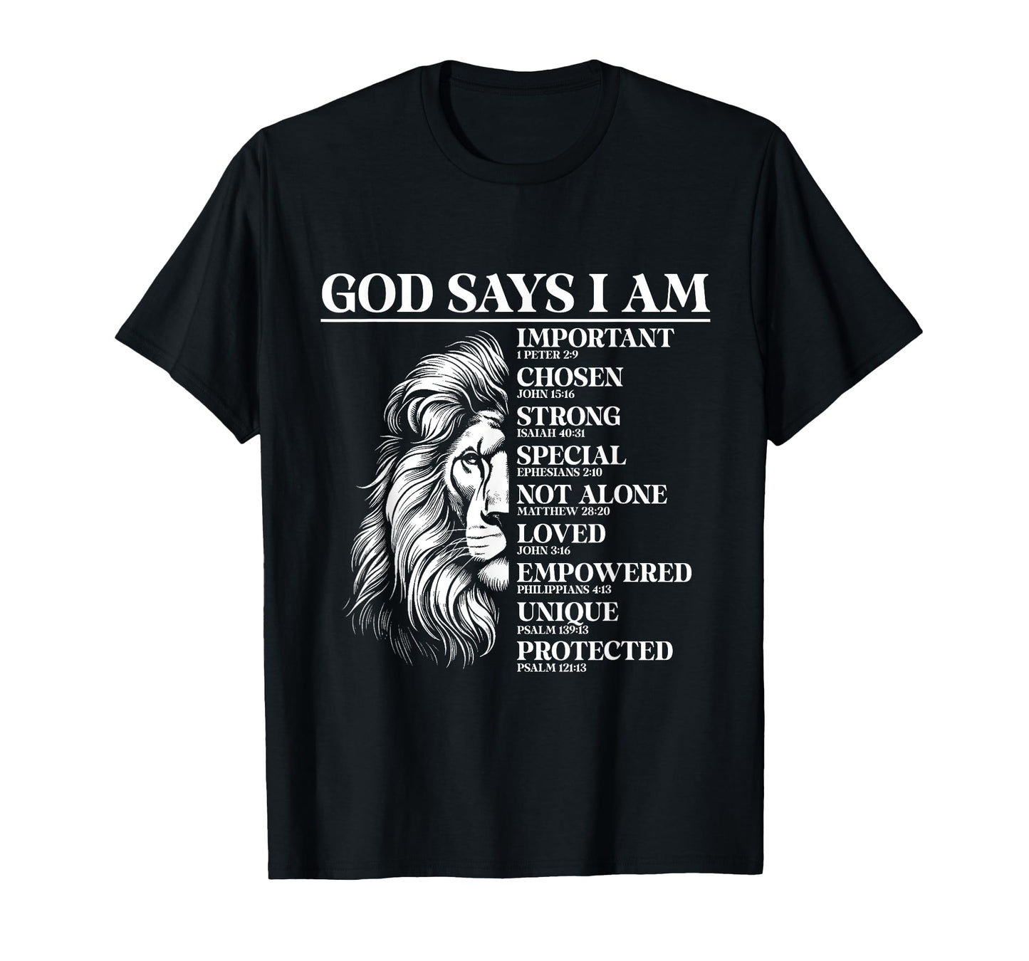 Faith Religious Lion God Says I Am Important T-Shirt
