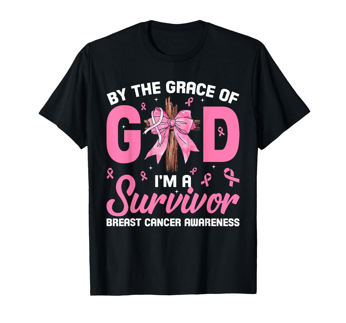 by The Grace of God Survivor Breast Cancer Awareness Gift T-Shirt