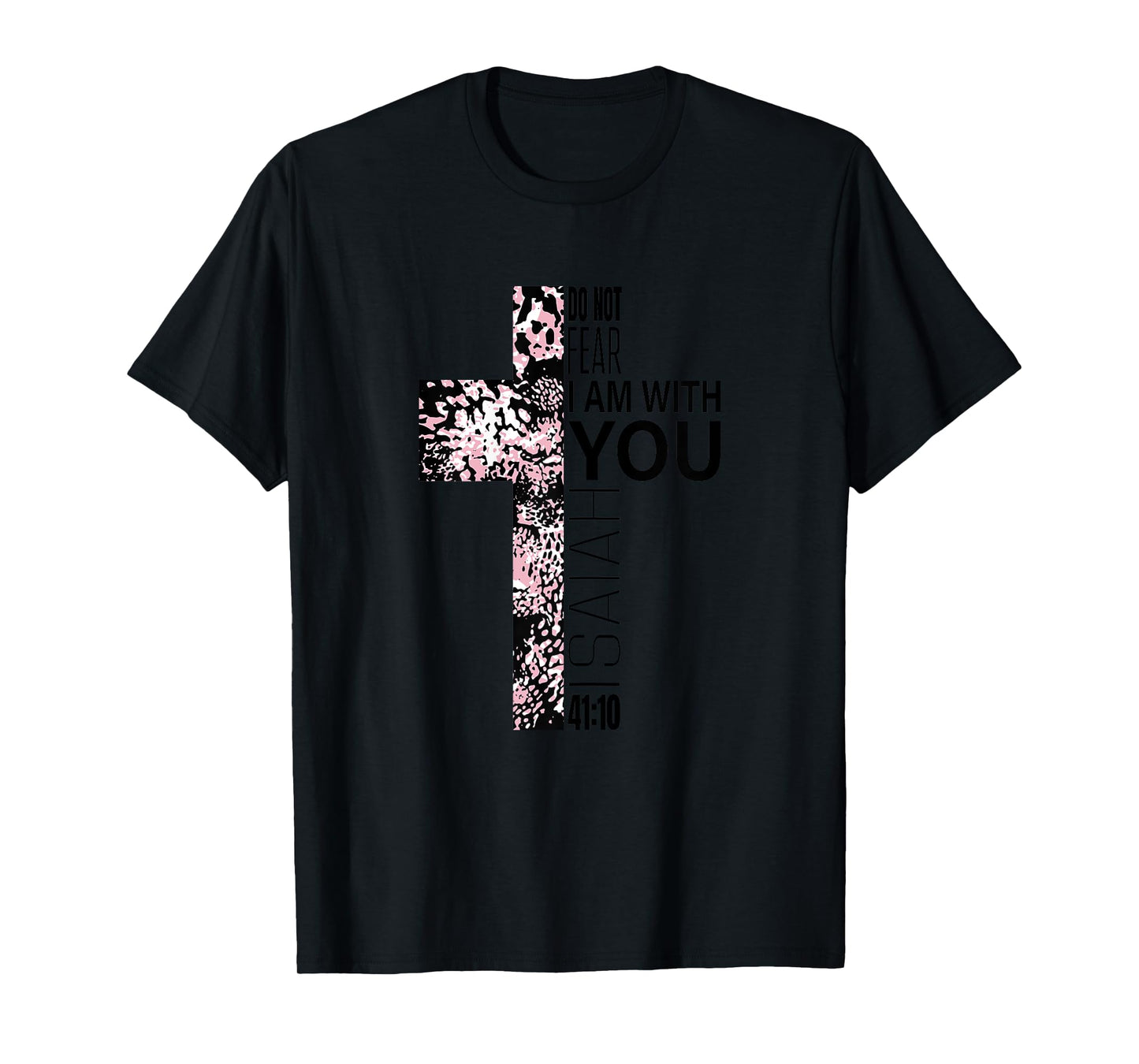 Pink Cross Faith Over Fear Christian Religious Verse Easter T-Shirt