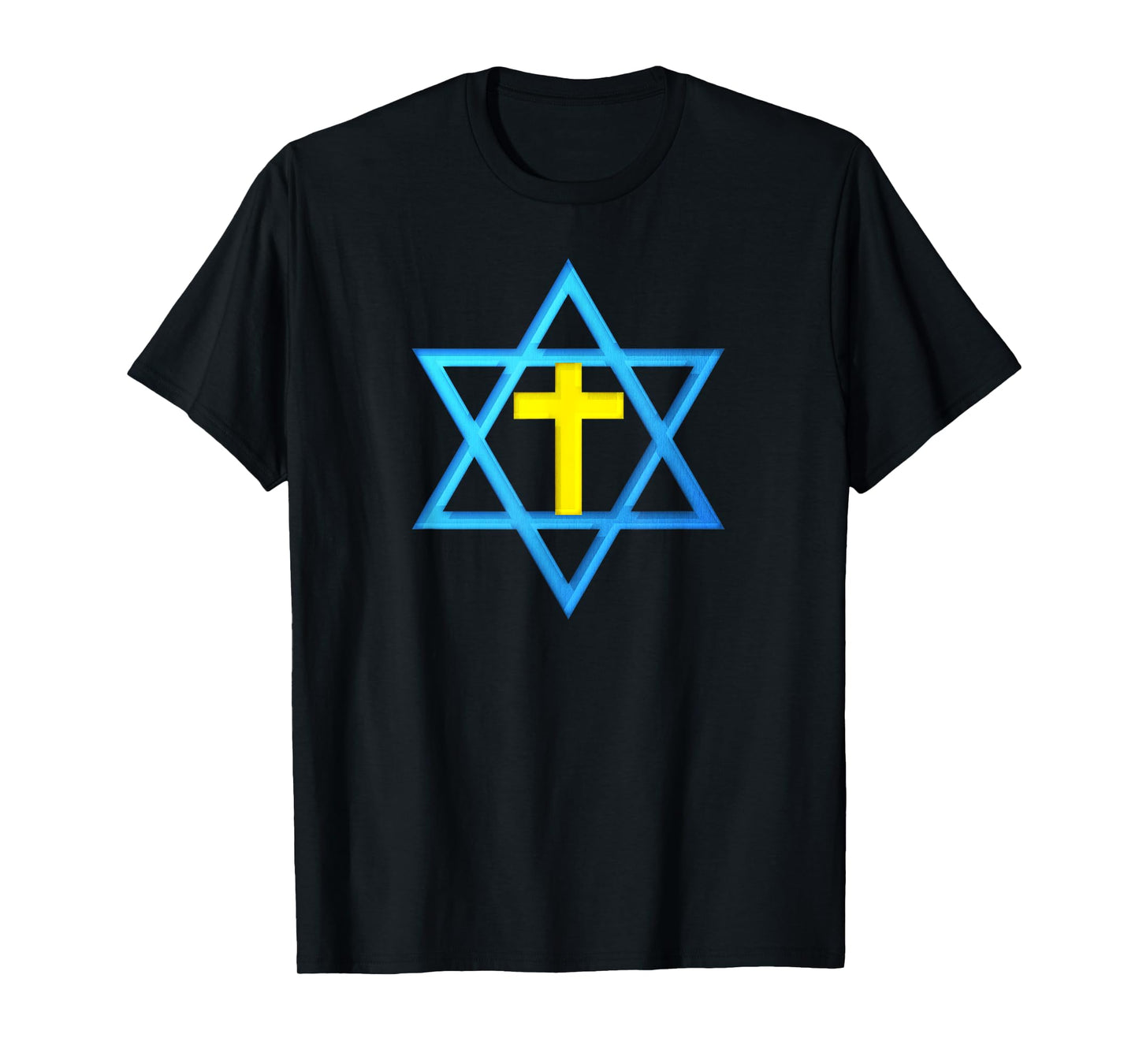 Messianic Star of David with Gold Cross T-Shirt T-Shirt