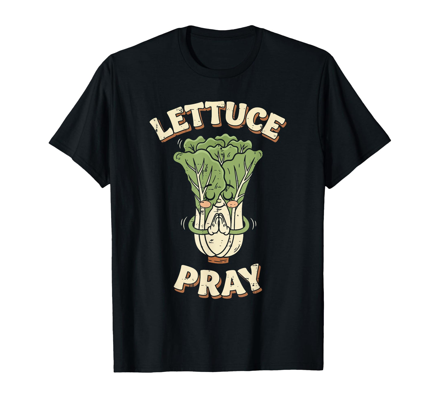 Lettuce Pray Vegetable Pun Cute Faith Humor Men Women Kids T-Shirt