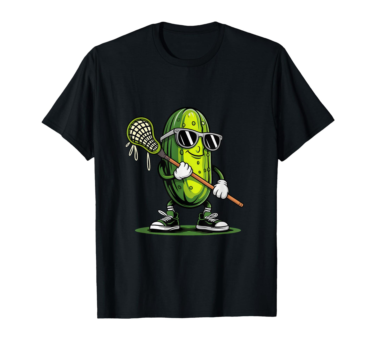 Pickle Playing Lacrosse Funny Sports For Boys Men Women T-Shirt