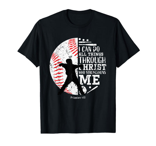 Baseball Catcher Gifts Players Teen Boys Kids Cool Christian T-Shirt