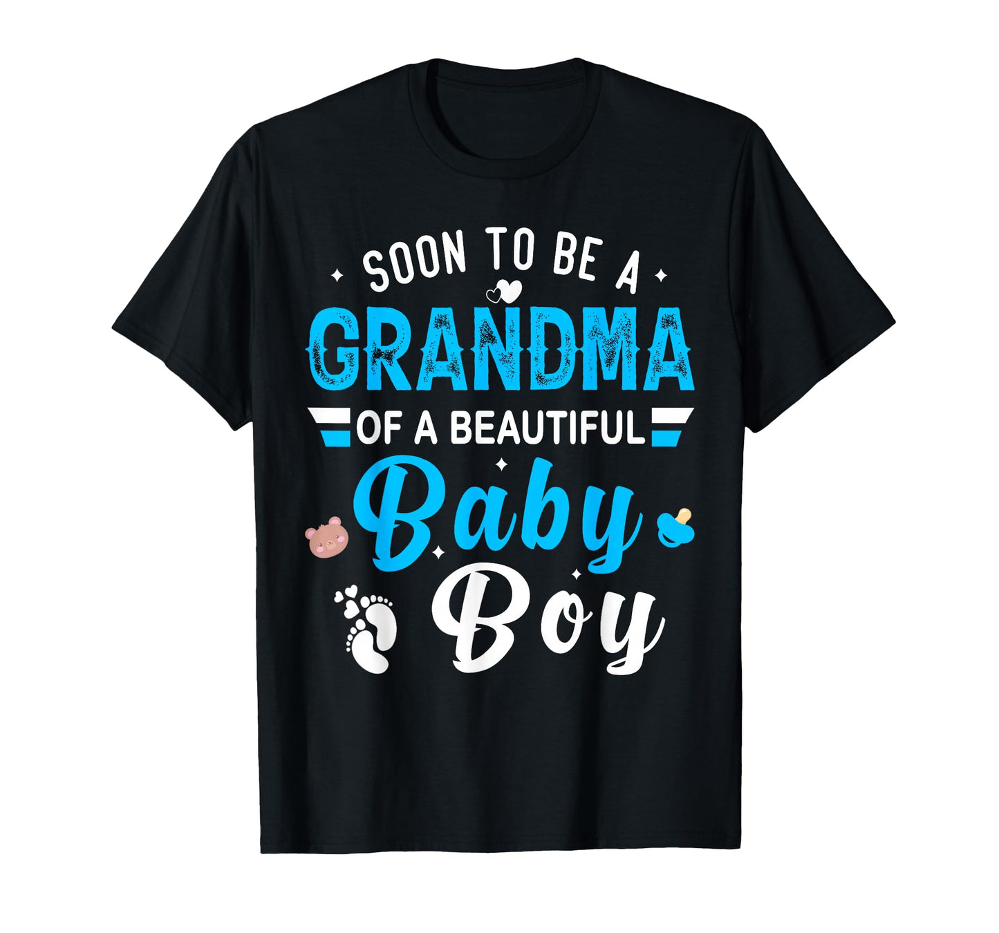 Soon to Be Grandma of a Beautiful Baby Boy gender reveal T-Shirt