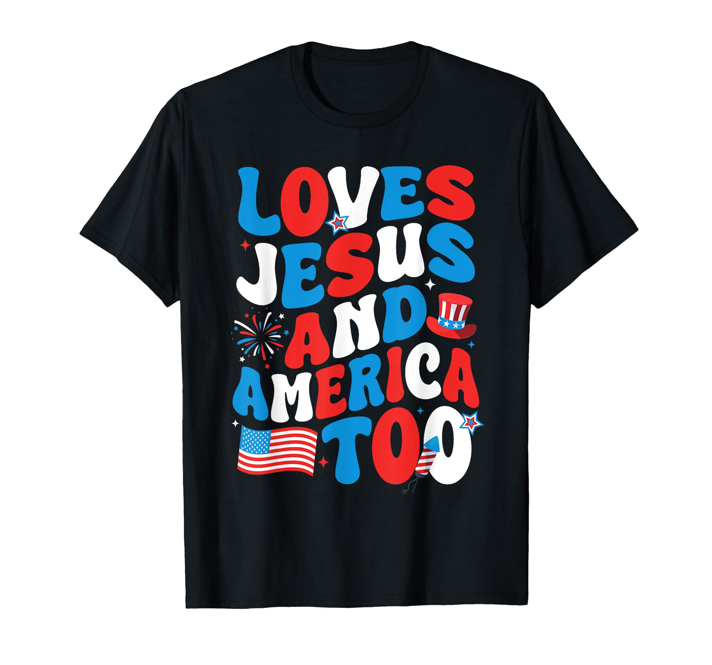 Patriotic Apparel: Loves god, America Too, Perfect for July T-Shirt