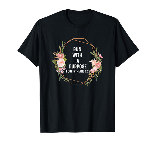 1 Corinthian 9:26 God Jesus Run Runner Running Purpose T-Shirt