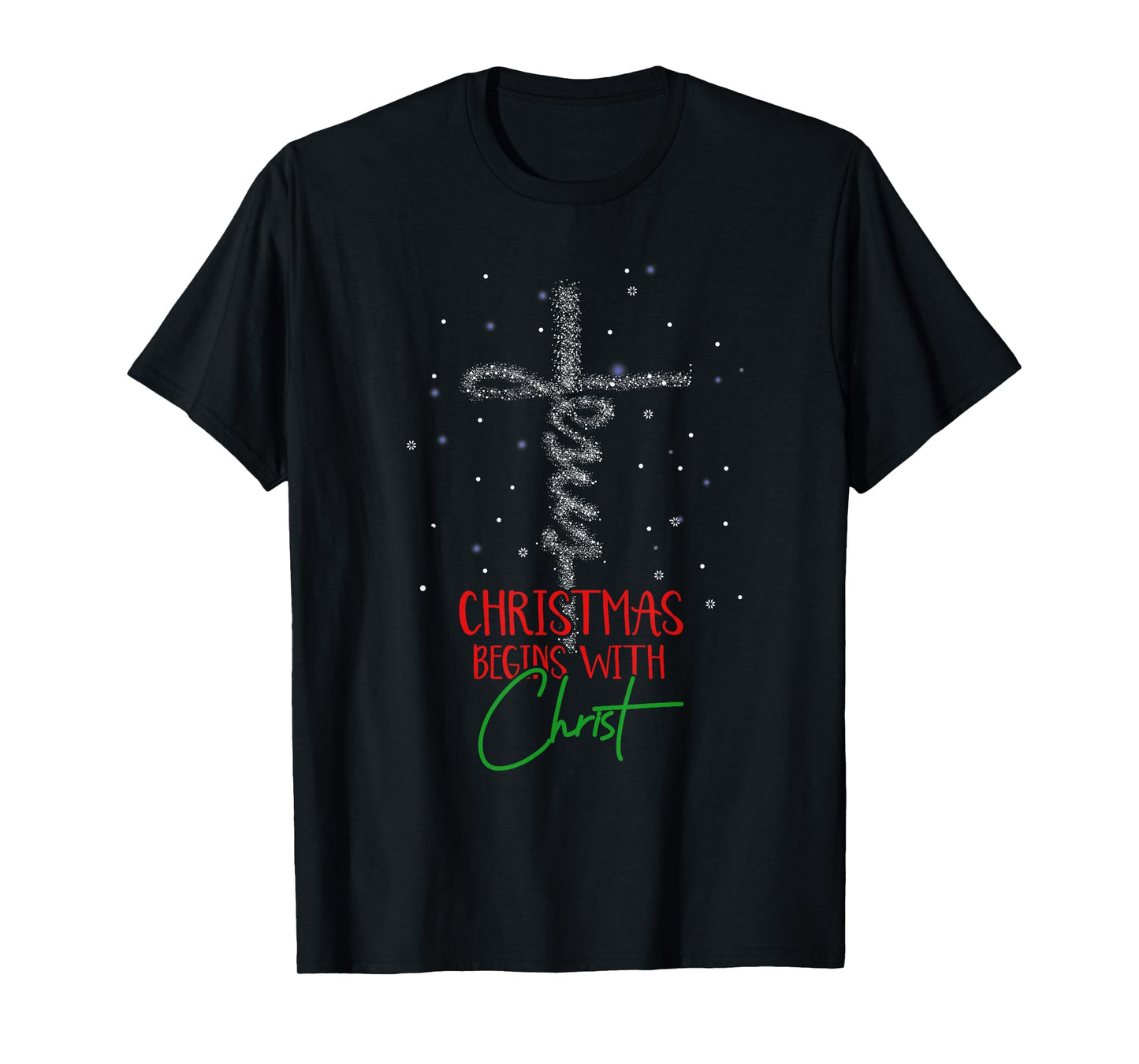 Christmas Begins With Christ Snowman Christian Religious T-Shirt