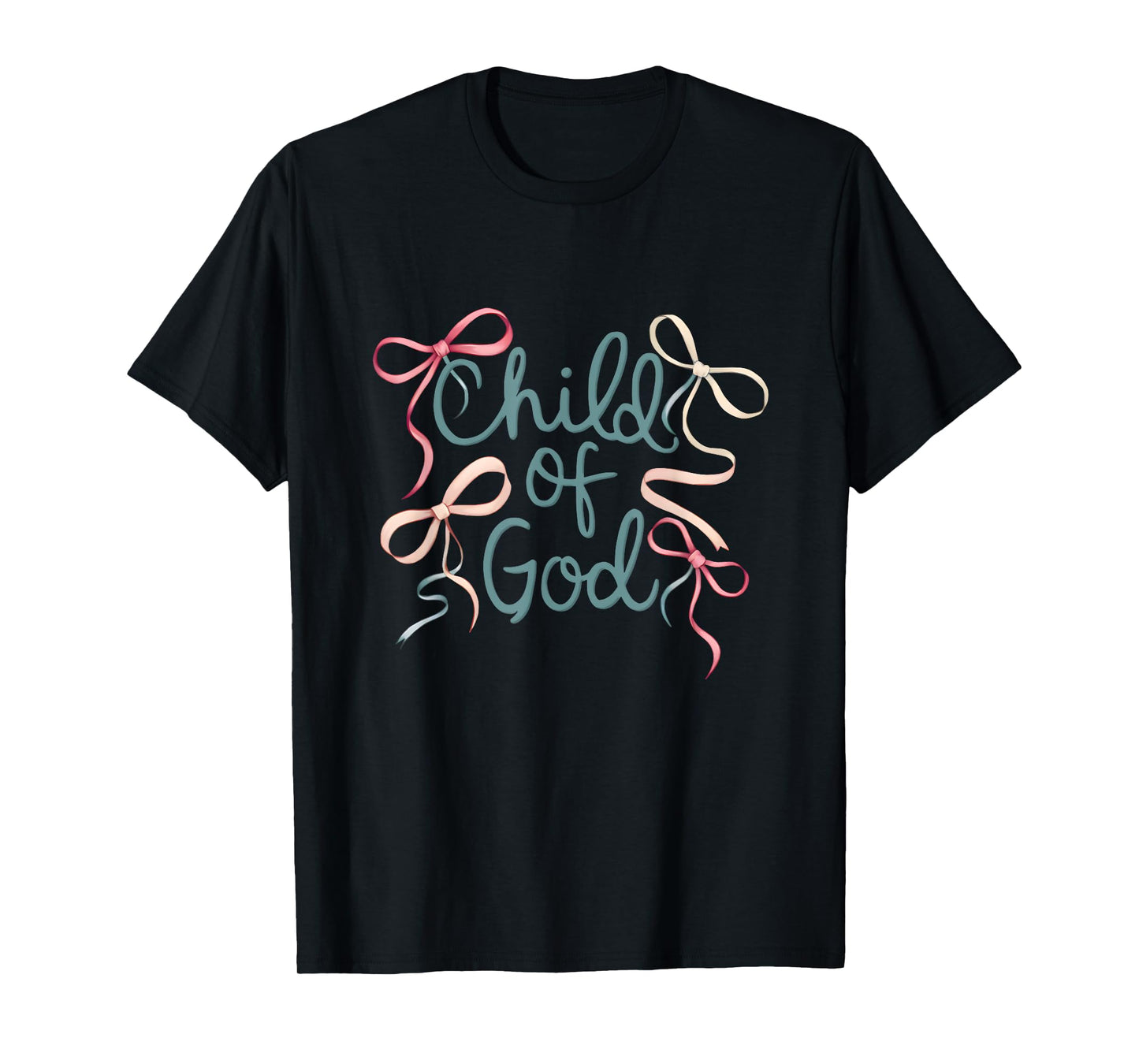 Child Of God Christian Coquette Bow Bible Verse Girly Women T-Shirt