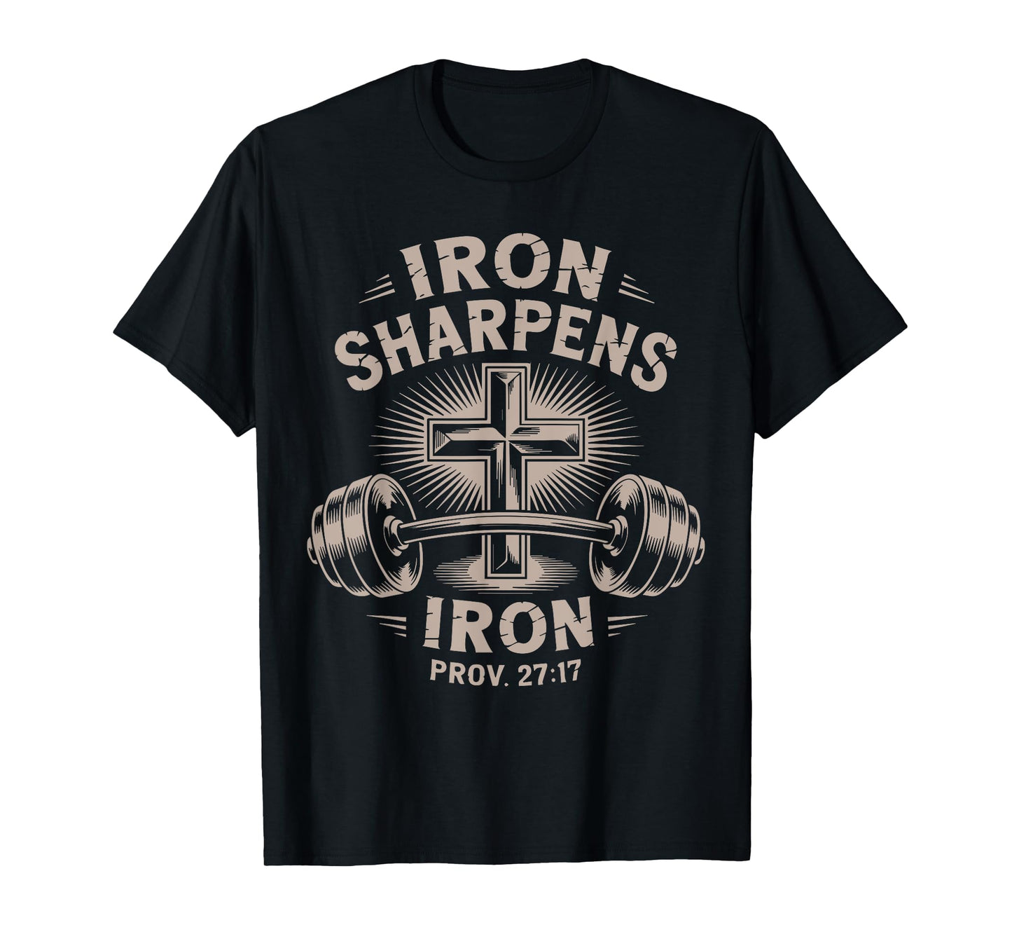 Iron Sharpens Iron Youth Funny Christian Workout Gym Jesus T-Shirt