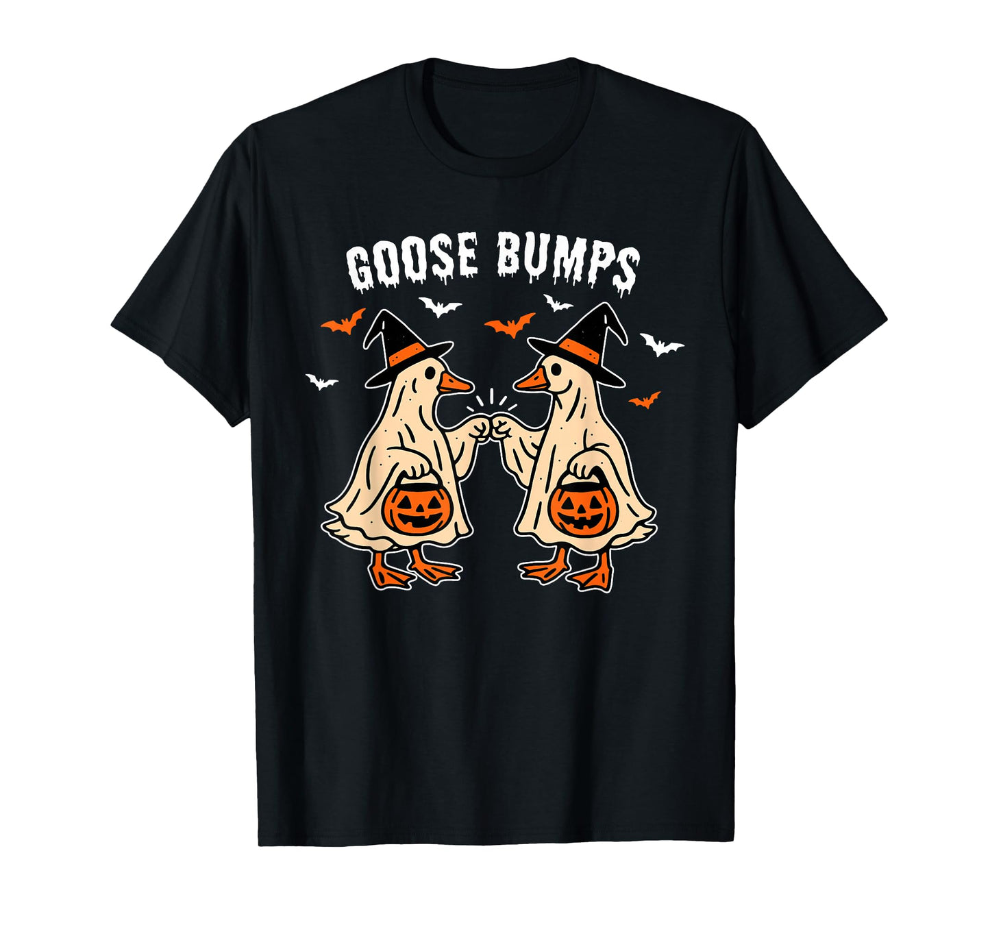 Goose Bumps Duck Pumking Halloween Funny Vintage T-Shirt