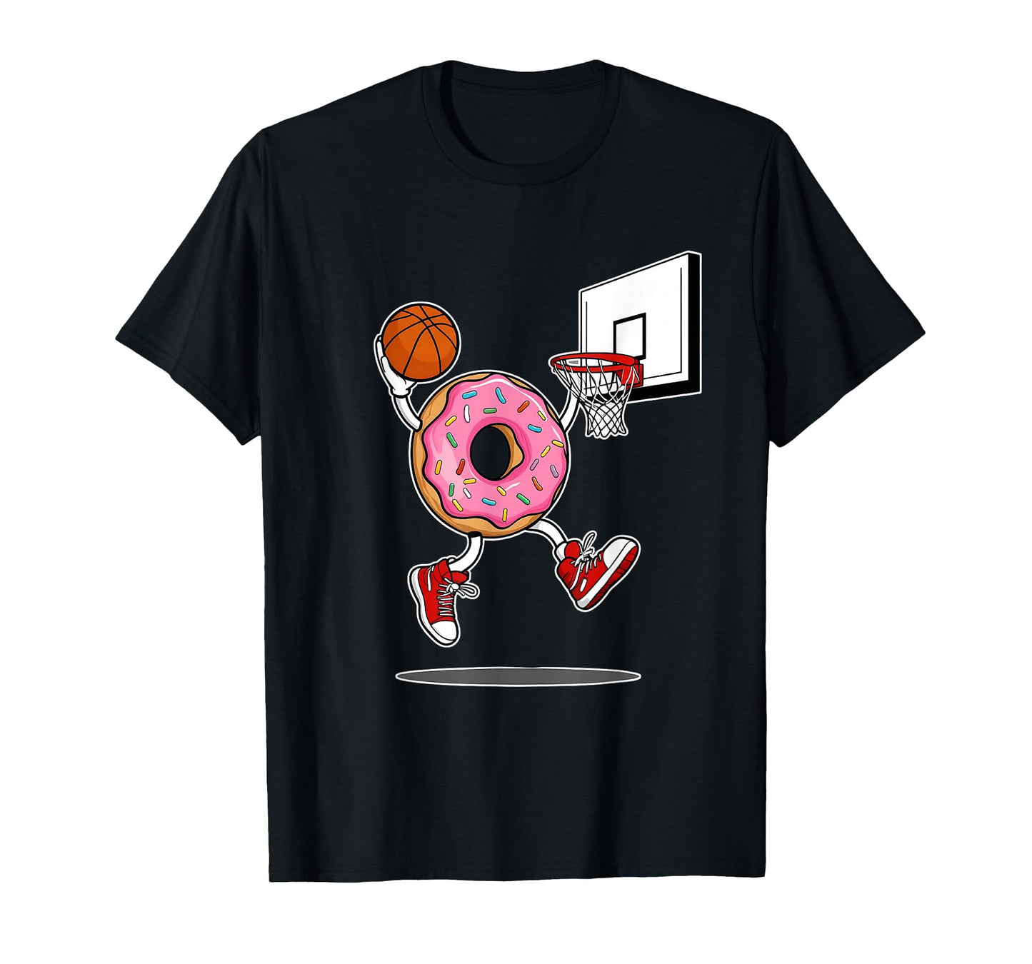 Donut Dunking Basketball Funny Food Sports design T-Shirt