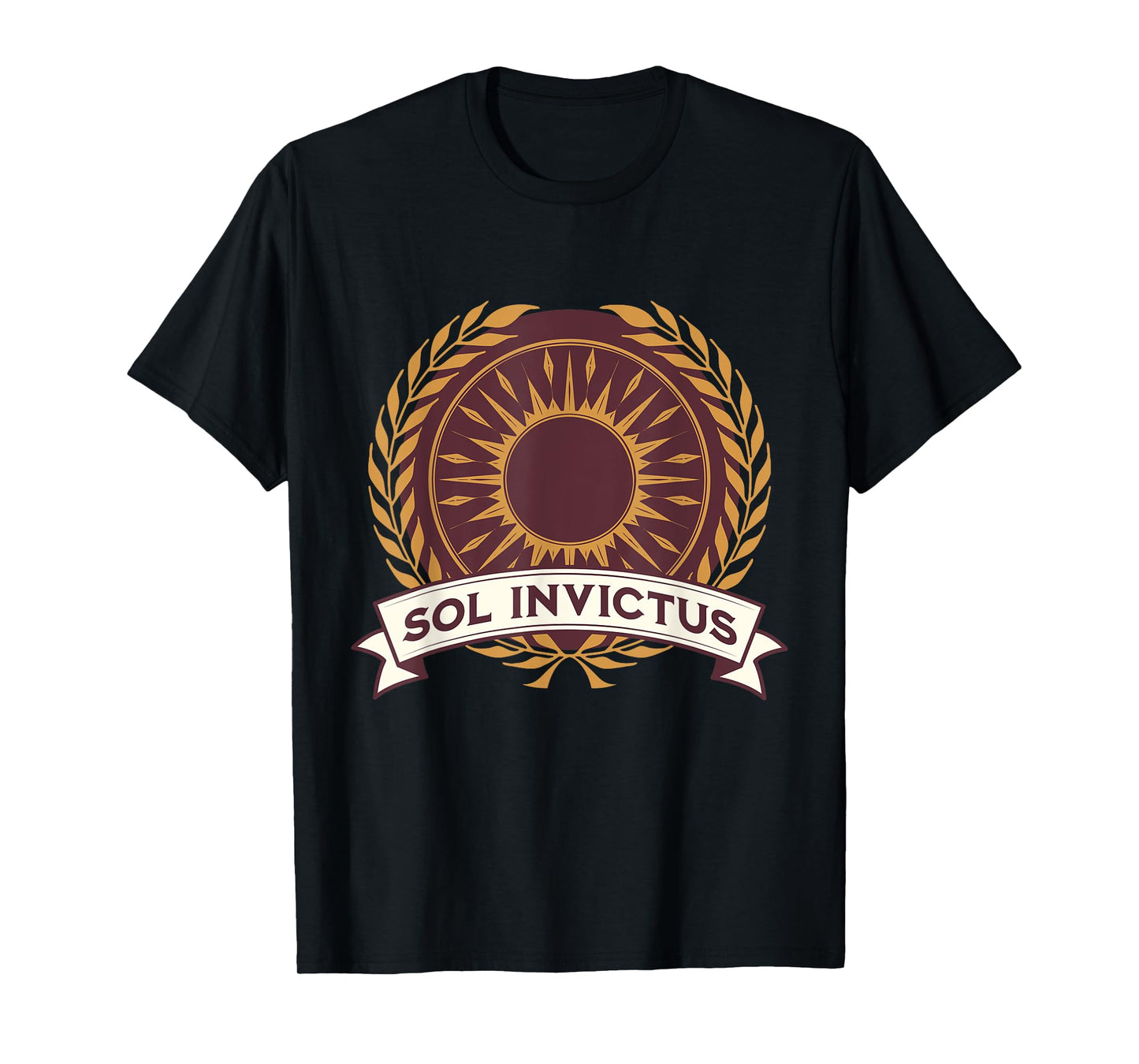 Agema Apparel Sol Invictus Roman God of the Sun Roman Mythology T-Shirt, Small, Black
