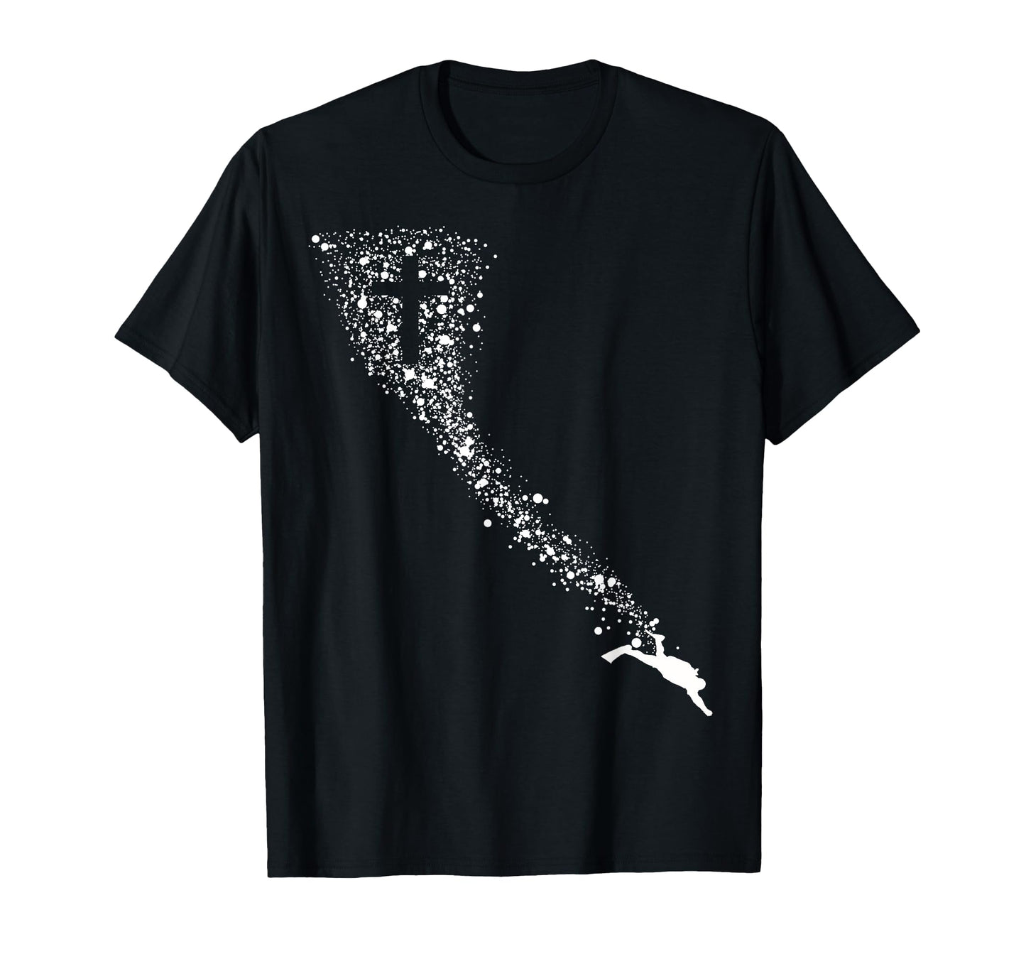 Christian Scuba Diving Jesus Cross Dive Flag Faith Diver Art T-Shirt