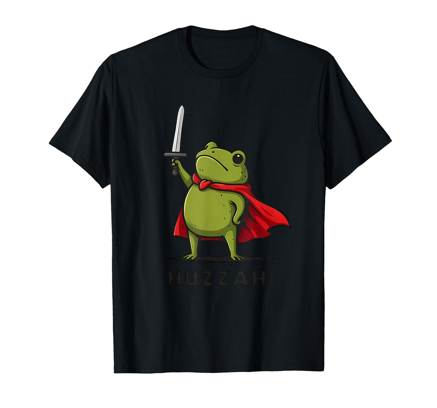 Huzzah Frog Knight Funny Sword Meme Quote T-Shirt