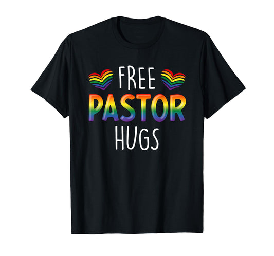 Free Pastor Hugs Christian Pastor Gay Christian Pride Month T-Shirt