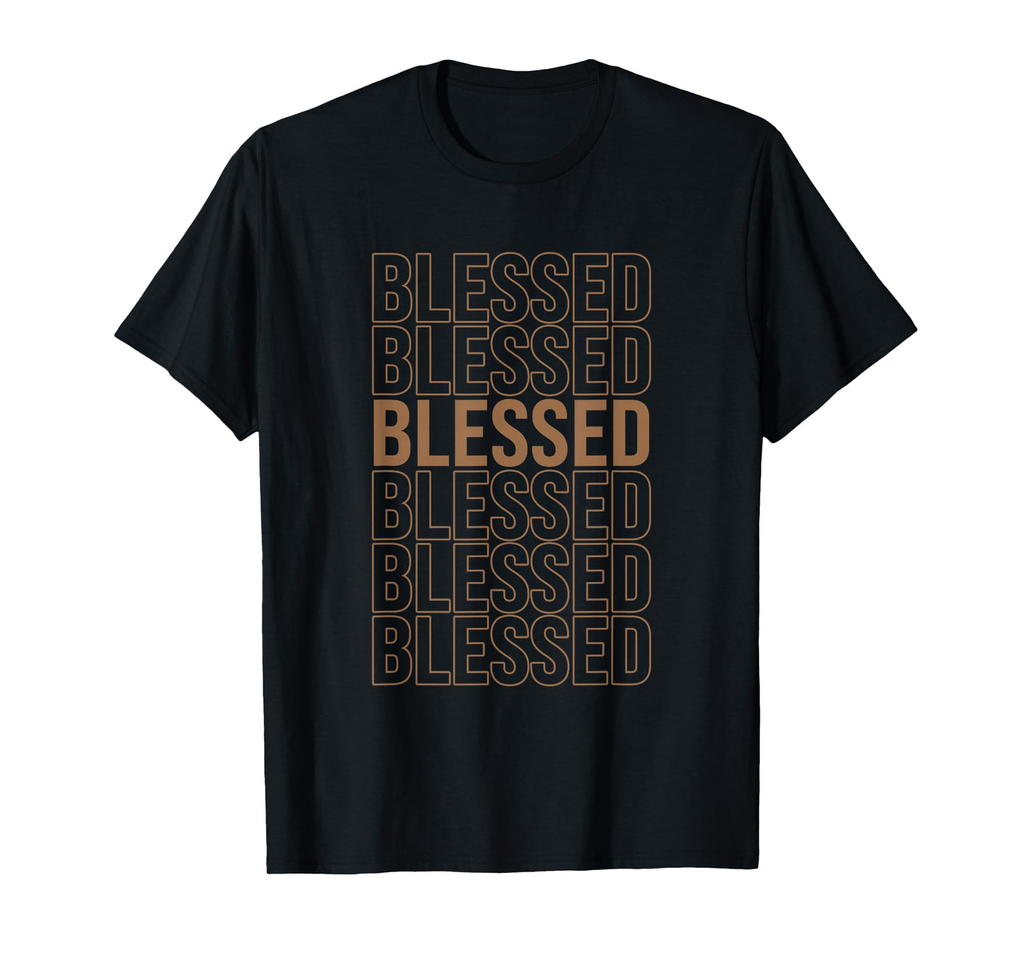 Brown Blessed Brown Color Graphic T-Shirt