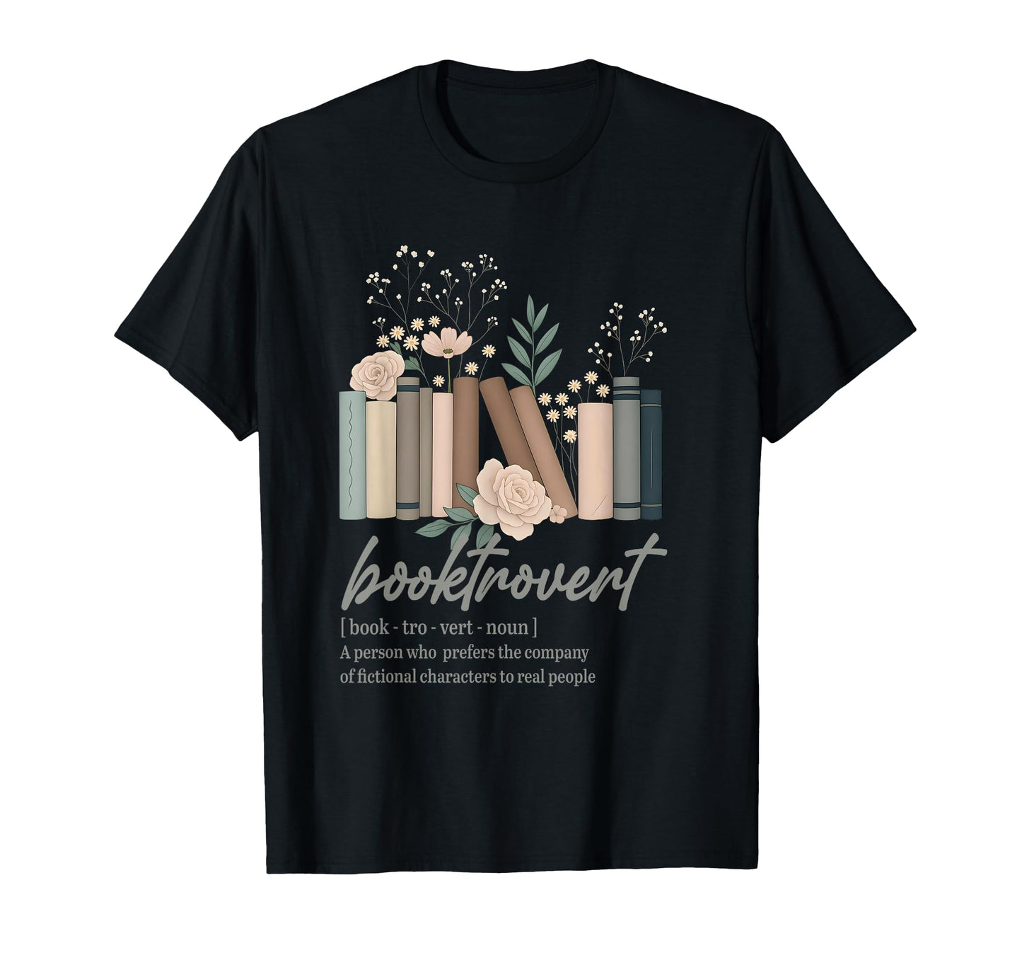 Floral Booktrovert Wildflowers Bookworm Reading Book Lovers T-Shirt