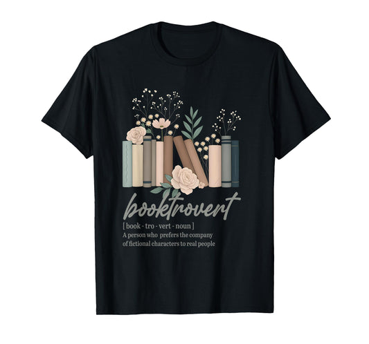 Floral Booktrovert Wildflowers Bookworm Reading Book Lovers T-Shirt