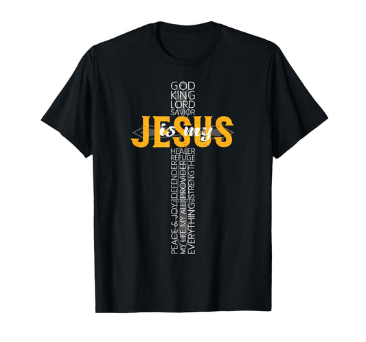 God Jesus is My King Lord Savior Cross Religious Christian T-Shirt