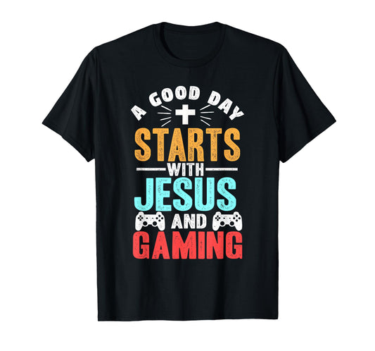 Funny Christian Jesus Gaming Gift for Christian Gamer T-Shirt