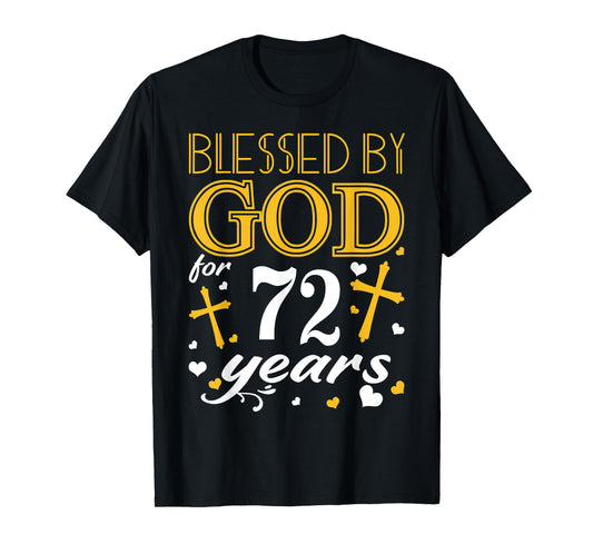 Vintage Blessed By God For 72 Years Happy 72nd Birthday T-Shirt