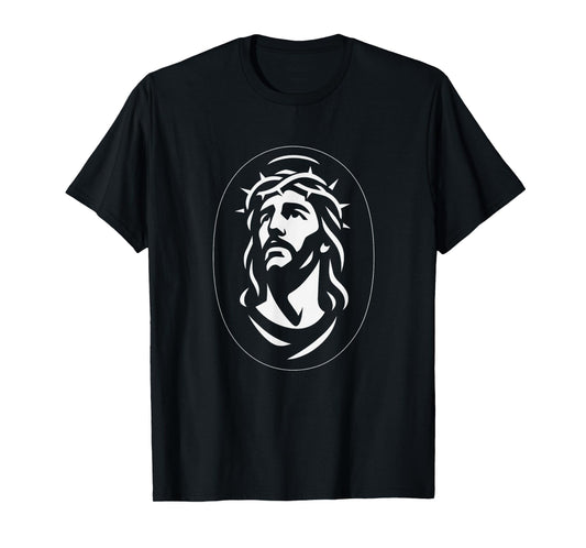 Face of Jesus Christ with Crown of Thorns | Modern Christian T-Shirt