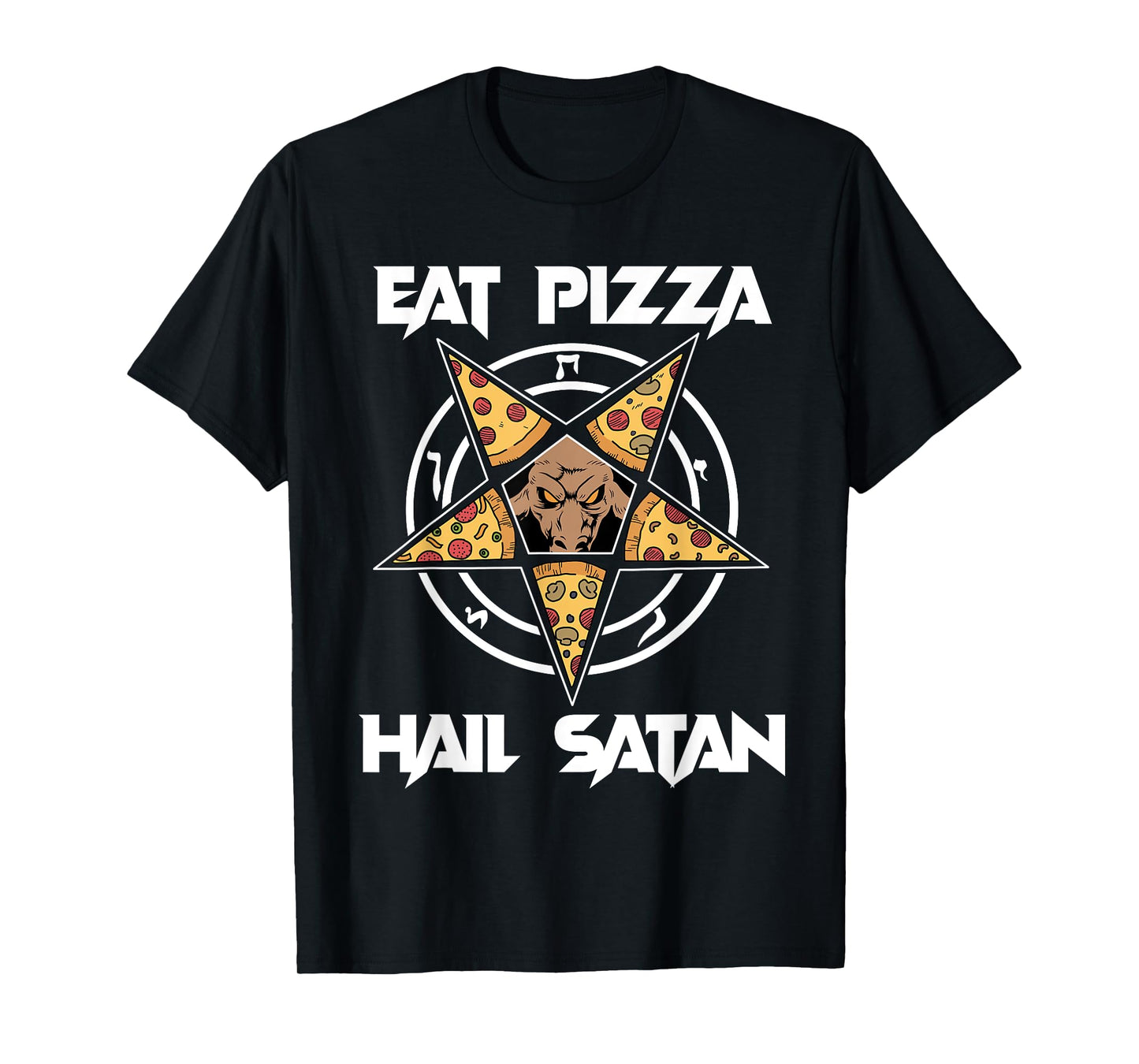 Baphomet Shirt Women Pentagram Tshirt Eat Pizza Hail Satan T-Shirt