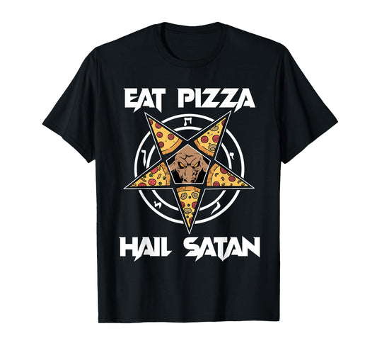 Baphomet Shirt Women Pentagram Tshirt Eat Pizza Hail Satan T-Shirt