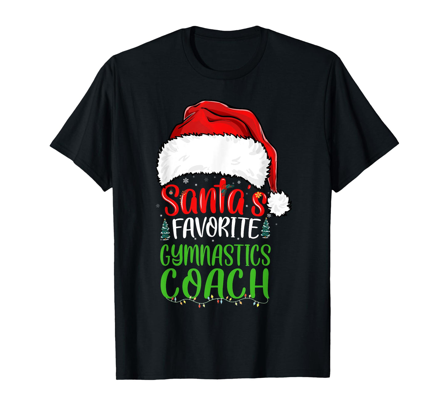 Santa's Favorite Gymnastics Coach Funny Christmas Gymnastics T-Shirt