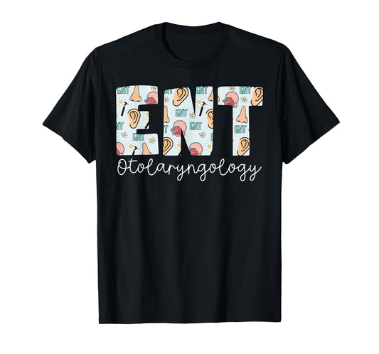 Retro ENT Nurse Otolaryngology Ear Nose Throat Nursing T-Shirt