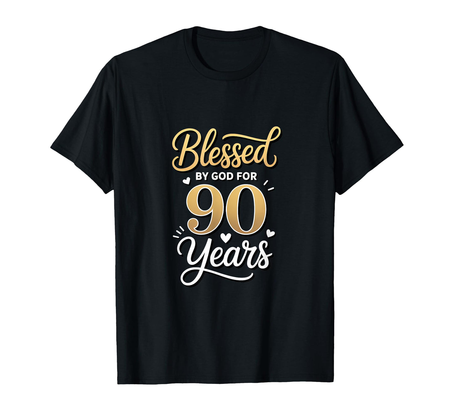 Blessed by God for 90 Years Religious Themed 90th Birthday T-Shirt