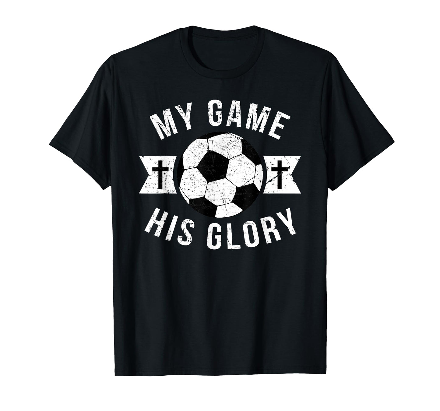Christian Soccer Gifts Teen Boys Girls Sayings Phrases Cross T-Shirt