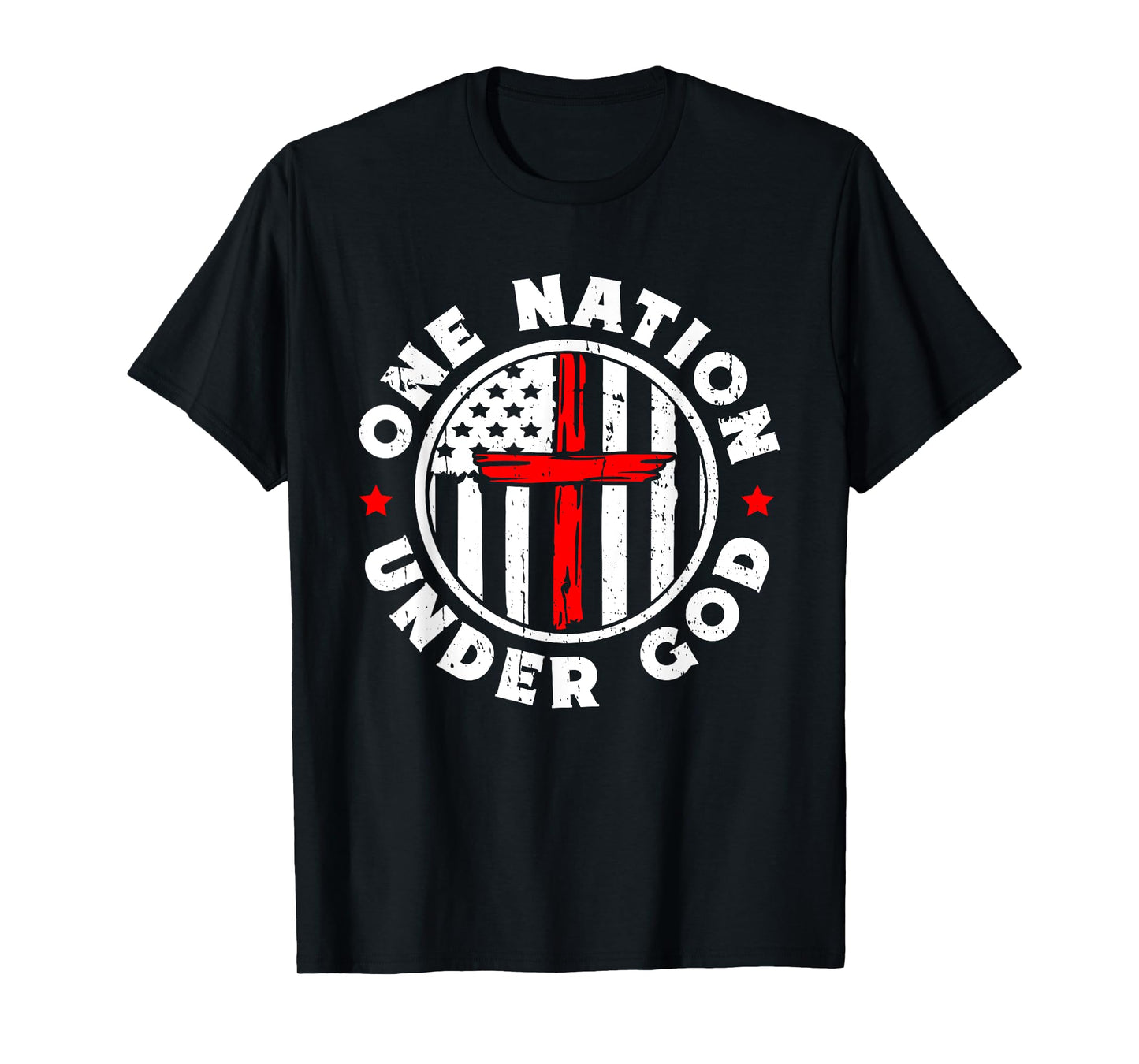 One Nation Under God Jesus Blessed American Flag T-Shirt