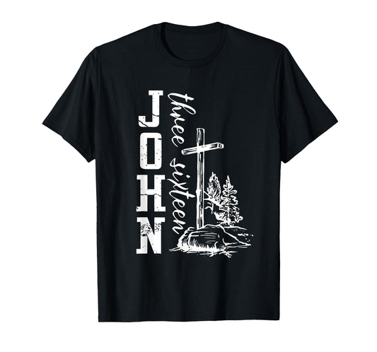 John 3:16 Christian Cross Bible T-Shirt