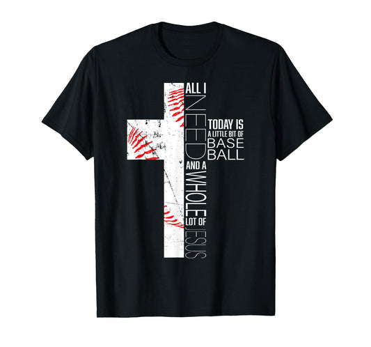 Funny Baseball Jesus Sayings Christian Cross Graphic Print T-Shirt