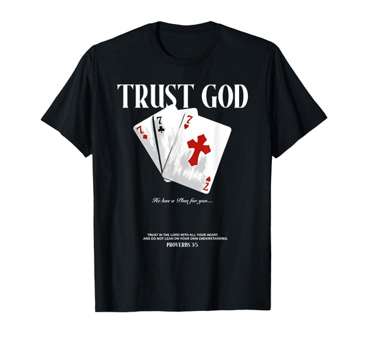 trust god christian playing cards cross costume casino T-Shirt