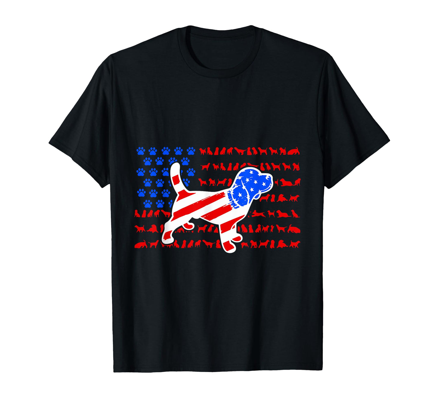 God Bless American Flag Patriotic USA Flag Funny Dogs Lovers T-Shirt