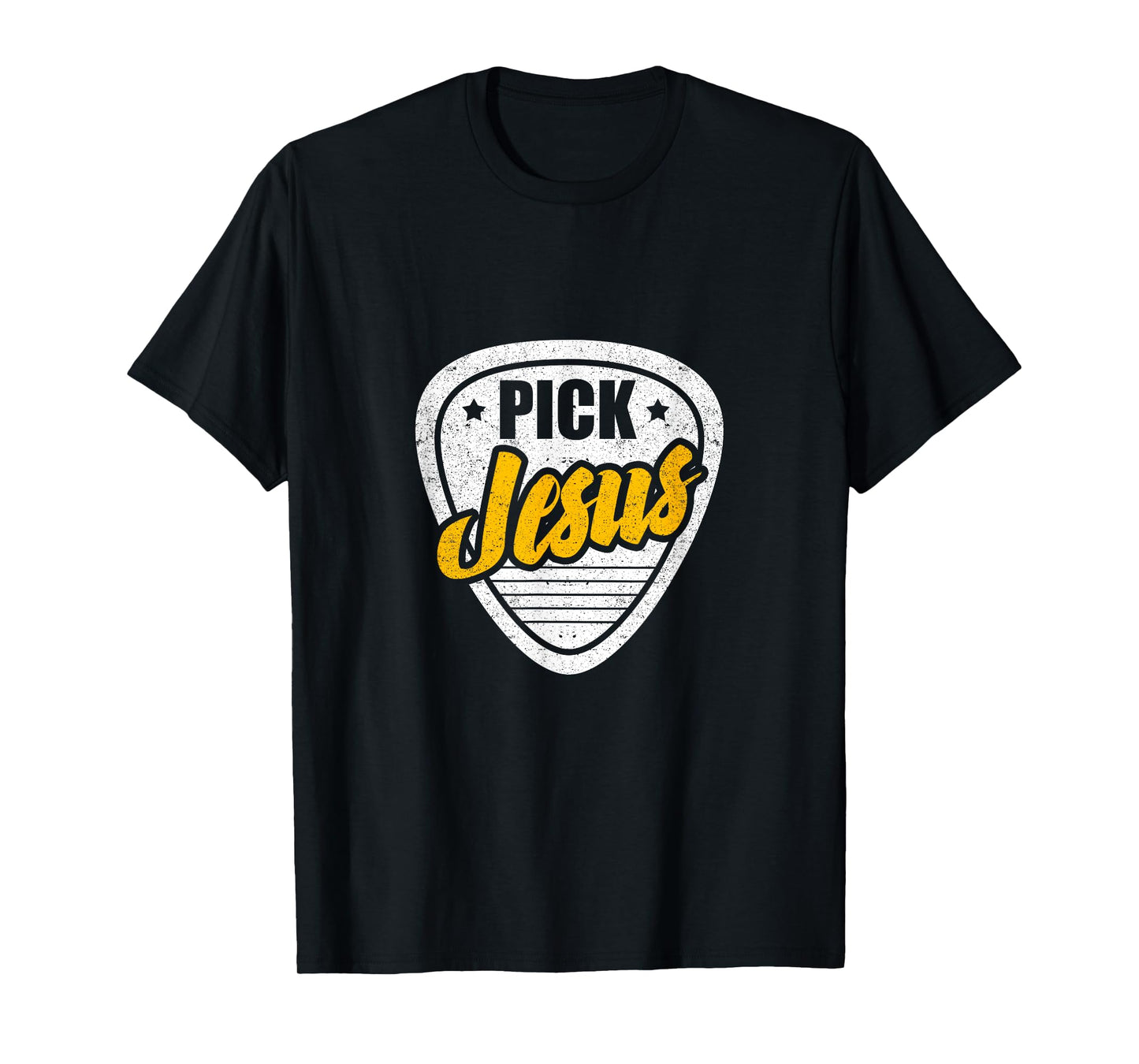 Pick Jesus Vintage Guitarists Musician Christian T-Shirt