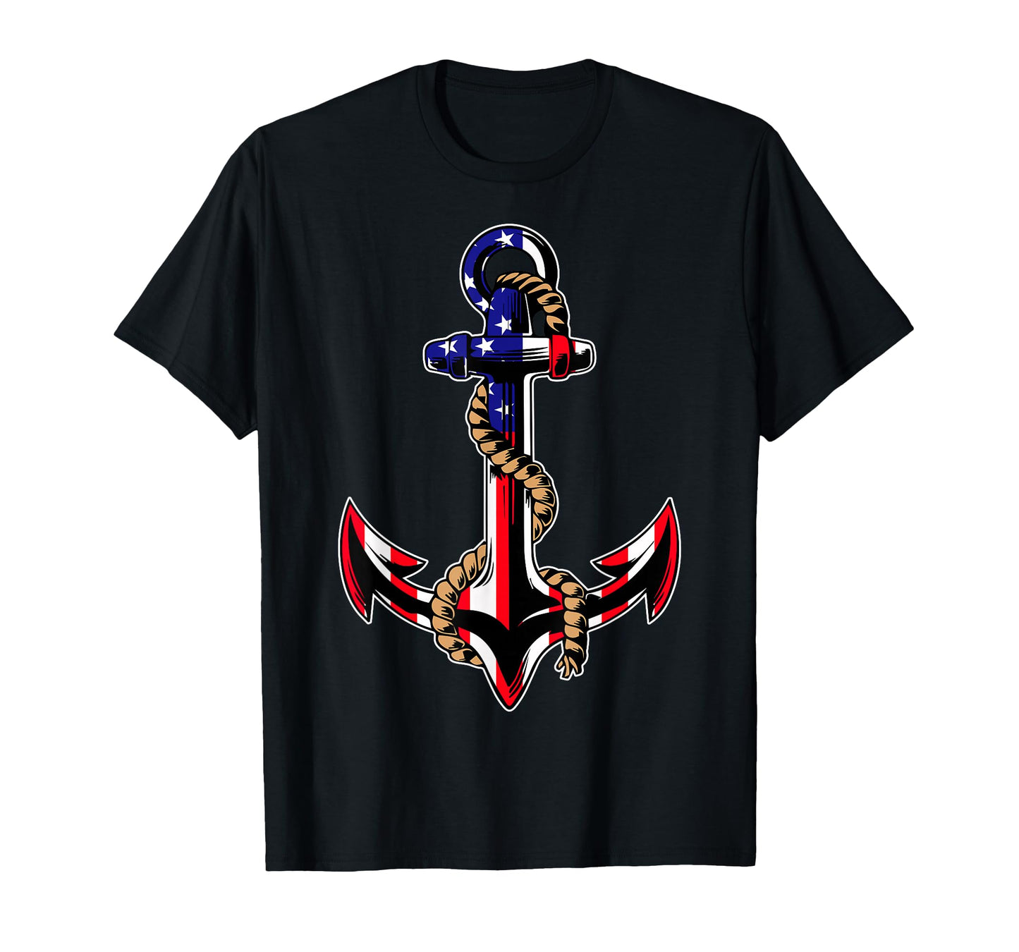 Patriotic Anchor American Flag Memorial Day 4th July T-Shirt