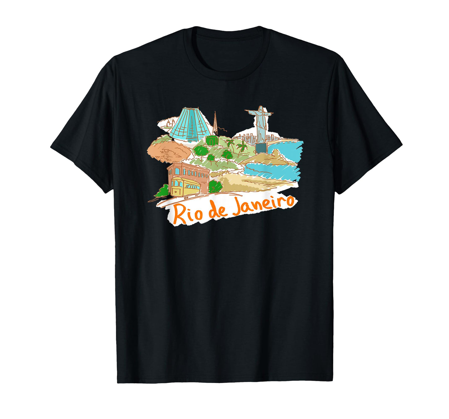 Rio De Janeiro Beach Christ the Redeemer T-Shirt for Men Women Girls Kids