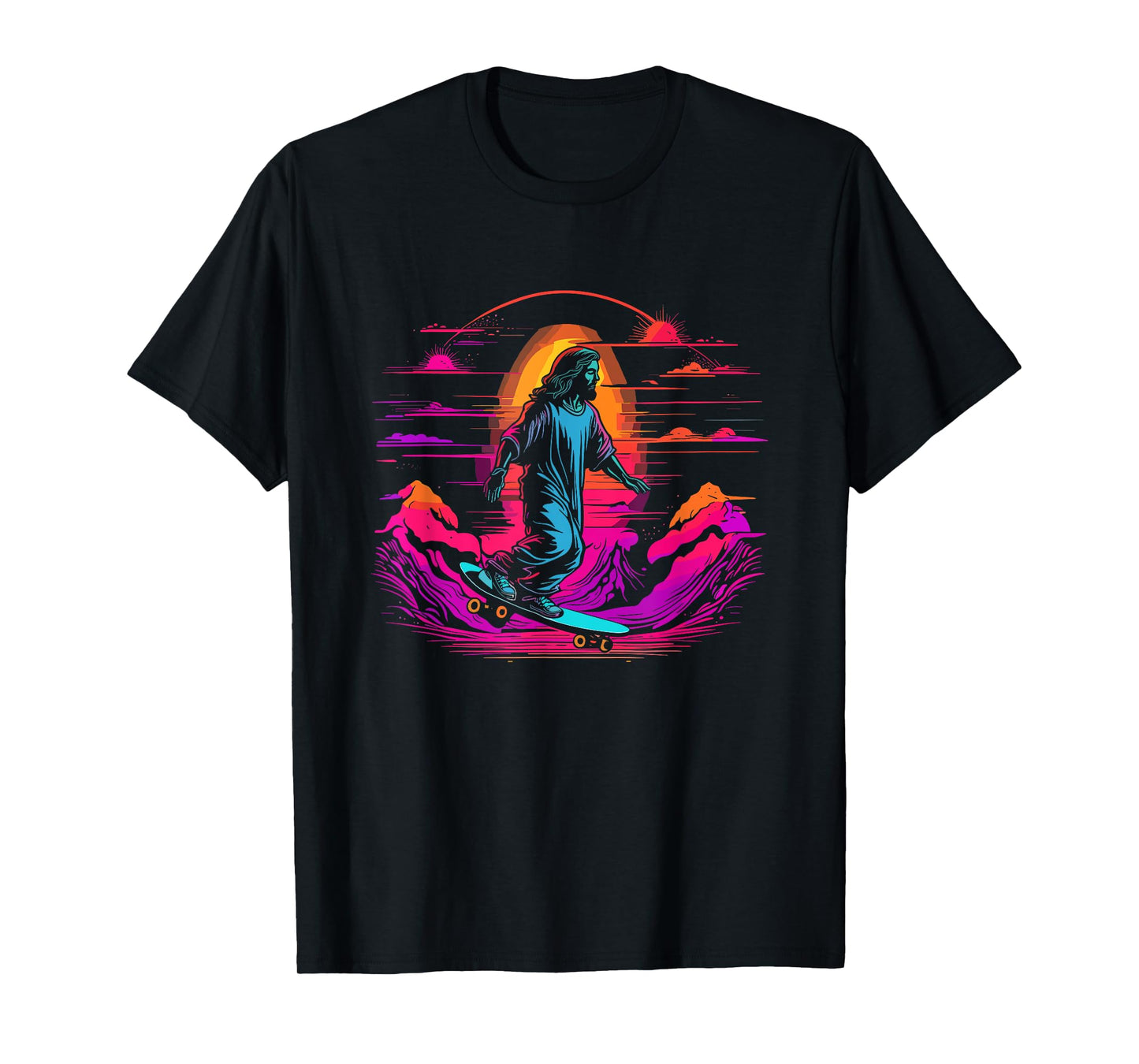 Jesus Christ Skateboarding - Retro Christian Skateboard T-Shirt