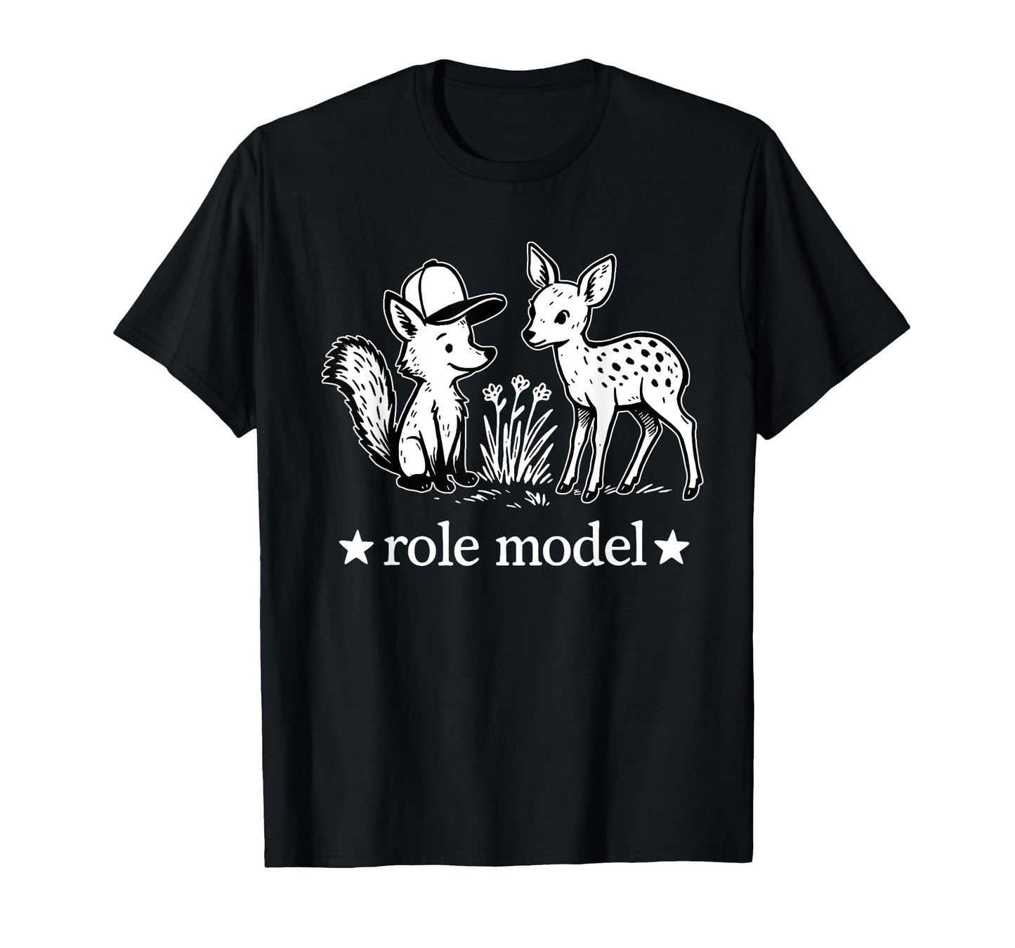 Role Model Funny Retro Deer Lovers Meme Deer T-Shirt