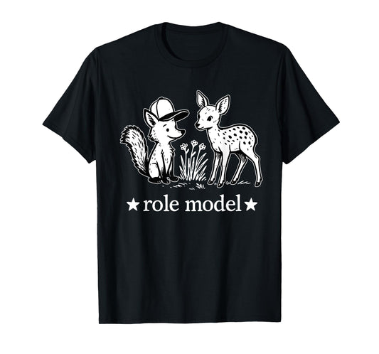 Role Model Funny Retro Deer Lovers Meme Deer T-Shirt