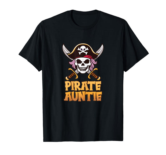 Pirate Auntie Funny Captain Matching Halloween Costume T-Shirt