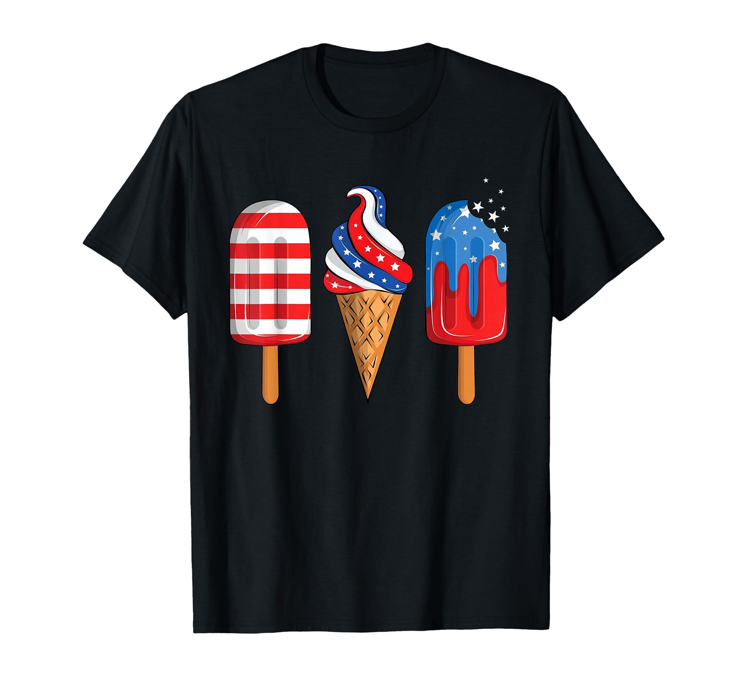 4th Of July Popsicle Red White Blue American Flag Patriotic T-Shirt