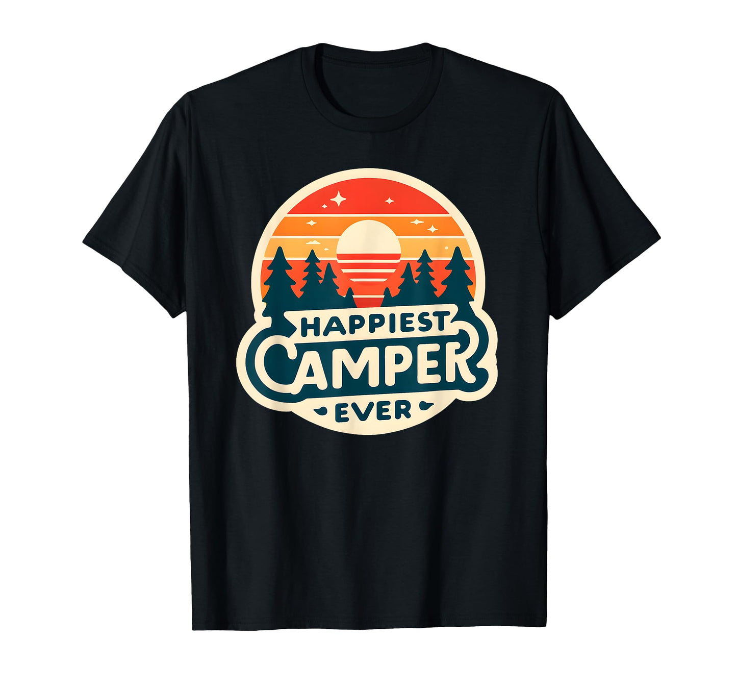 Happiest Camper Ever Vintage Sunset T-Shirt