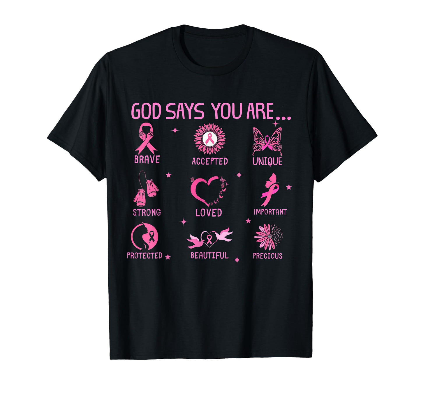 Breast Cancer Awareness God Says You are Pink Ribbon Women T-Shirt