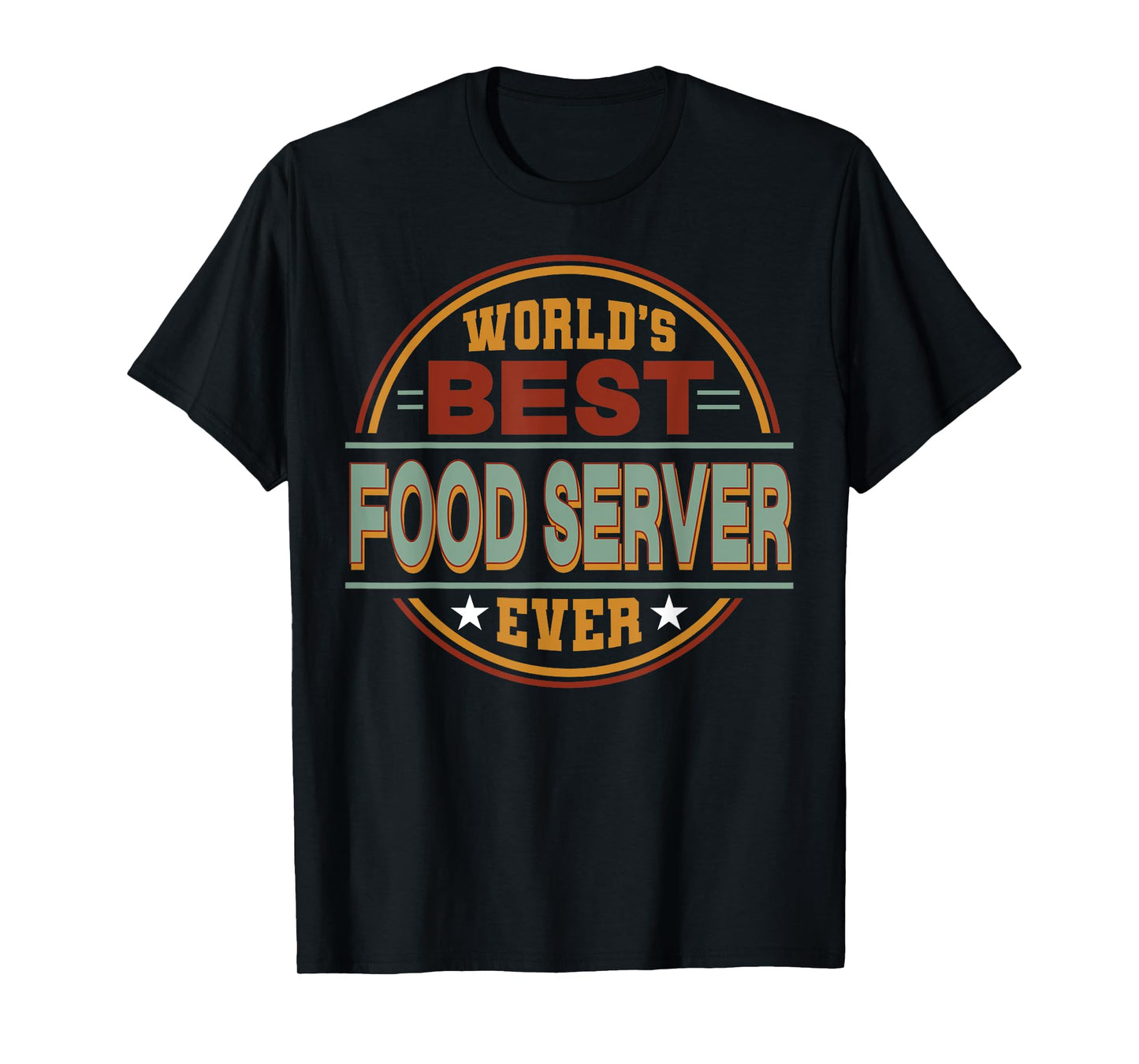 Retro Badge Worlds Best Food Server T-Shirt